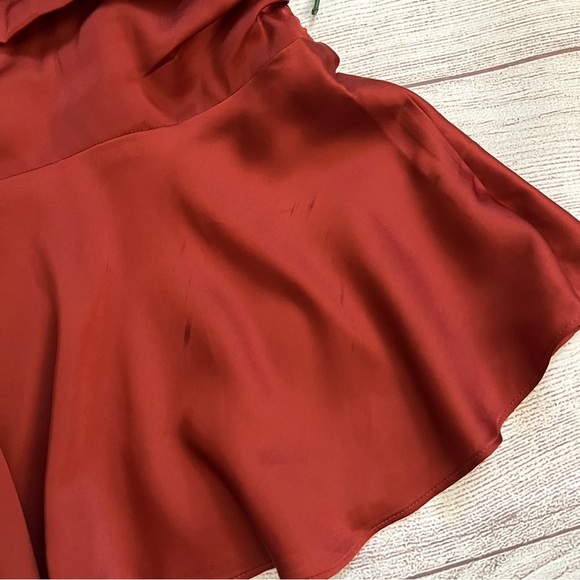 EXPRESS Satin Ruched Mini Dress - Picture 14 of 16